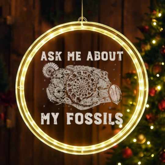 Discover Fossil Collector | Paleontologist Fossil Dino Gift LED Christmas Window Lights