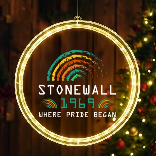 Discover Stonewall 1969 Rainbow Gay CSD 50 Years Pride Riot LED Christmas Window Lights