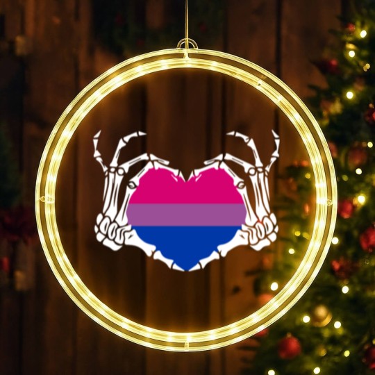 Discover Skeleton Hand Heart Bisexual Funny Halloween LED Christmas Window Lights