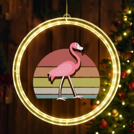 Discover Flamingo LED Christmas Window Lights Sunset Retro Vintage 70s Animal Nature Lovers - Flamingo - LED Christmas Window Lights