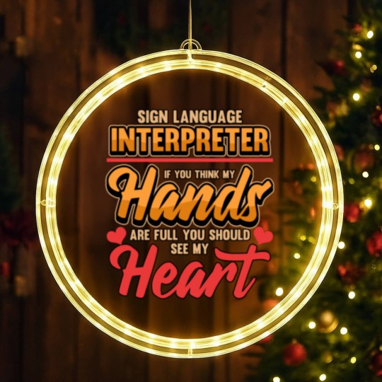 Discover sign language interpreter signpost gesture LED Christmas Window Lights