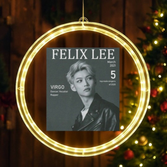 Discover Felix Lee Stray Kids LED Christmas Window Lights, B&W Stray Kids Graphic LED Christmas Window Lights, Felix Lee Stray Kids Kpop LED Christmas Window Lights