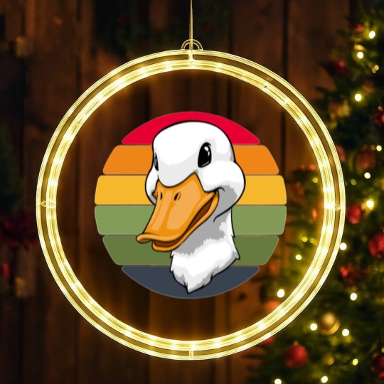 Discover Duck Head Retro Funny Water Ducklings LED Christmas Window Lights