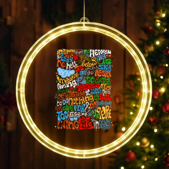 Discover Lennon Imagine Quote LED Christmas Window Lights