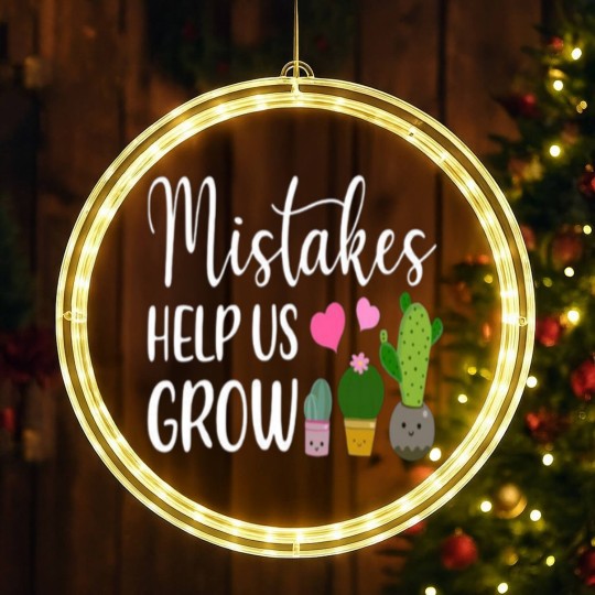 Discover Mistakes Help Us Grow For Teacher and Student LED Christmas Window Lights