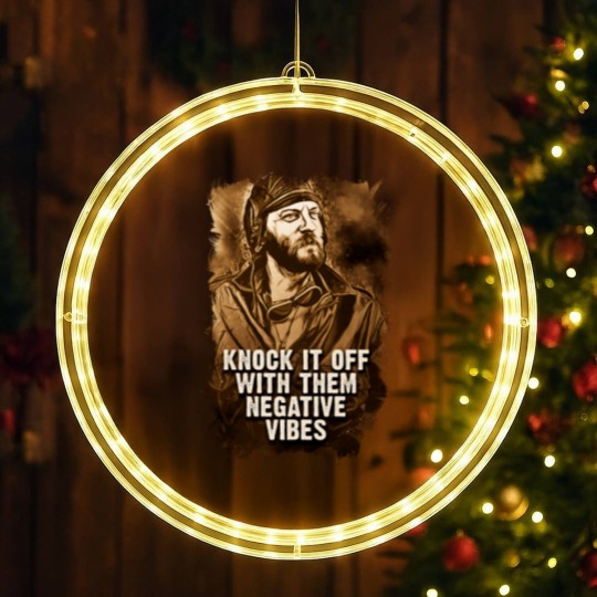 Discover Oddball Vintage Portrait Quote Knock It Off With Them Negative vibes - Oddball - LED Christmas Window Lights