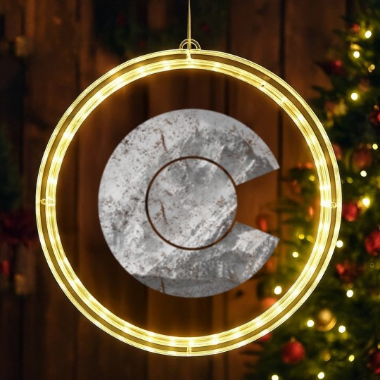 Discover Colorado State Flag Logo Rocky Mountain LED Christmas Window Lights