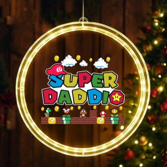 Discover Super Daddio LED Christmas Window Lights - Funny Dad LED Christmas Window Lights, Father's Day LED Christmas Window Lights