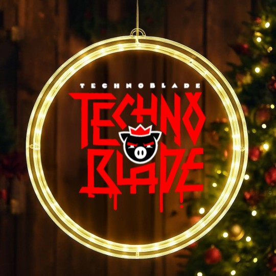 Discover Technoblade Pig LED Christmas Window Lights, RIP Technoblade LED Christmas Window Lights, Technoblade Never Dies LED Christmas Window Lights