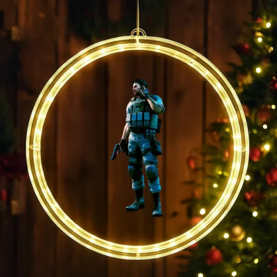 Discover Chris Redfield Residence Evil Biohazard 5 Gold Premium Unisex LED Christmas Window Lights