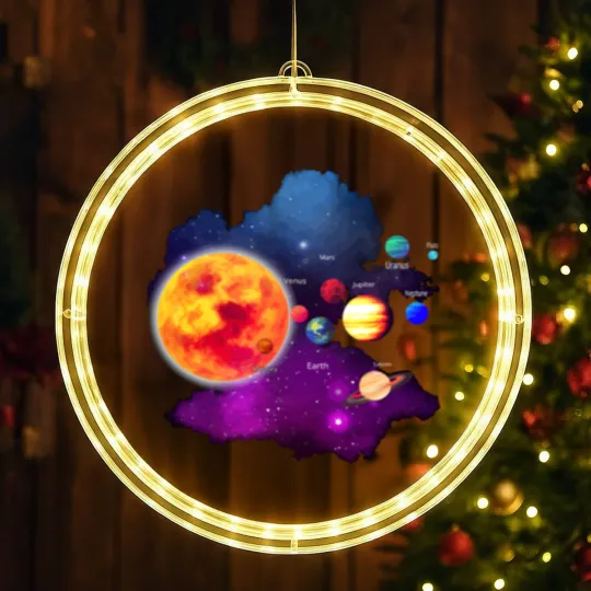 Discover Solar System Planets For Astronomy And Space Geeks LED Christmas Window Lights