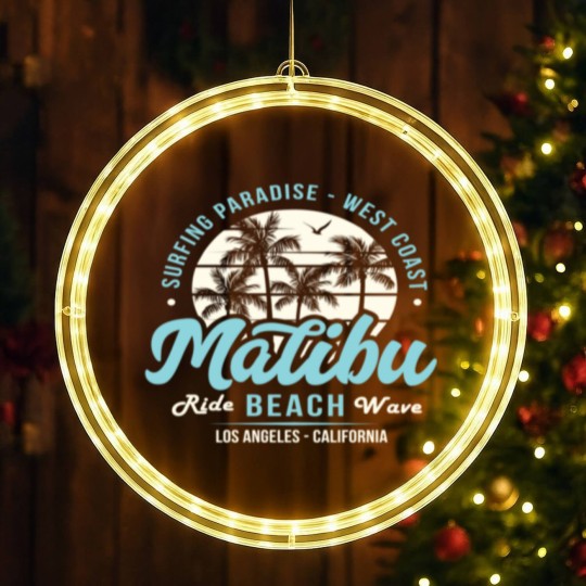 Discover Surfing Paradise Malibu Beach Ride Wave LED Christmas Window Lights