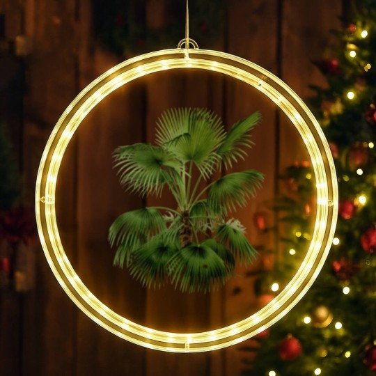 Discover Palm Tree Botanical Illustration LED Christmas Window Lights