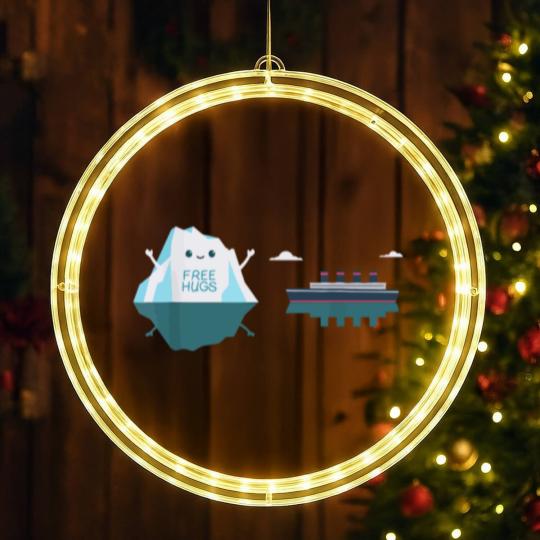 Discover Retro Funny Titanic Cruise Ship Iceberg 1912 Cruis LED Christmas Window Lights