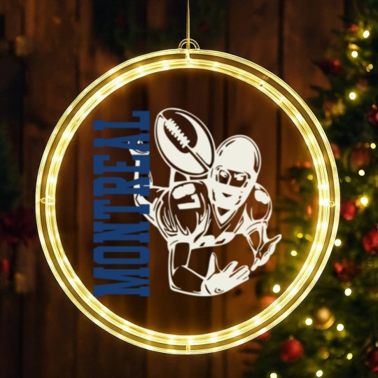 Discover Montreal Football with Player Graphic - Montreal Football - LED Christmas Window Lights