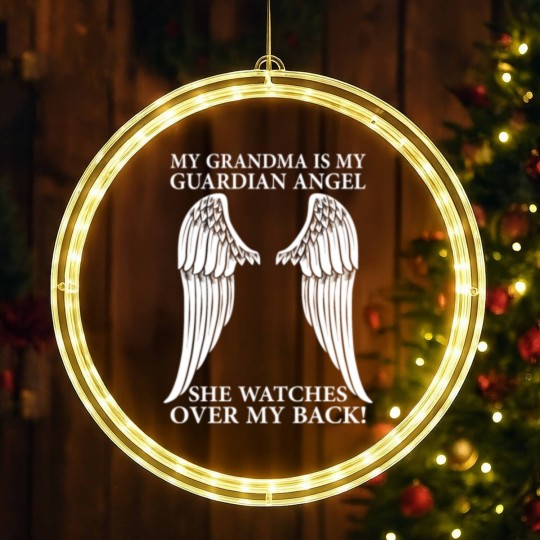 Discover My Grandma Is My Guardian Angel LED Christmas Window Lights