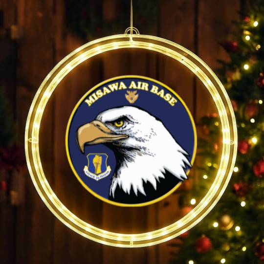 Discover Misawa Air Base Japan Us 35Th Fighter Wing Jasdf LED Christmas Window Lights