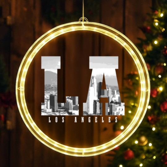 Discover Los Angeles California Skyline LED Christmas Window Lights