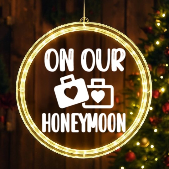 Discover Honeymoon Vacation Wedding Couple Honeymooning LED Christmas Window Lights