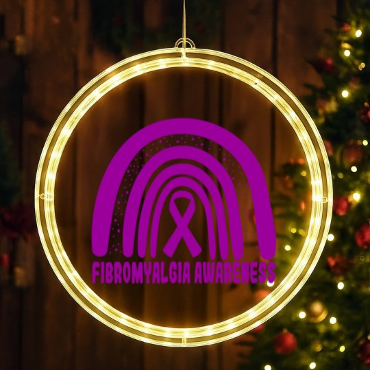 Discover Fibromyalgia Rainbow Day National Fibromyalgia Awareness Classic LED Christmas Window Lights