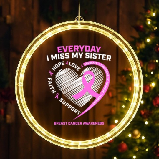 Discover Loving Memory LED Christmas Window Lights Sister Breast Cancer Awareness LED Christmas Window Lights