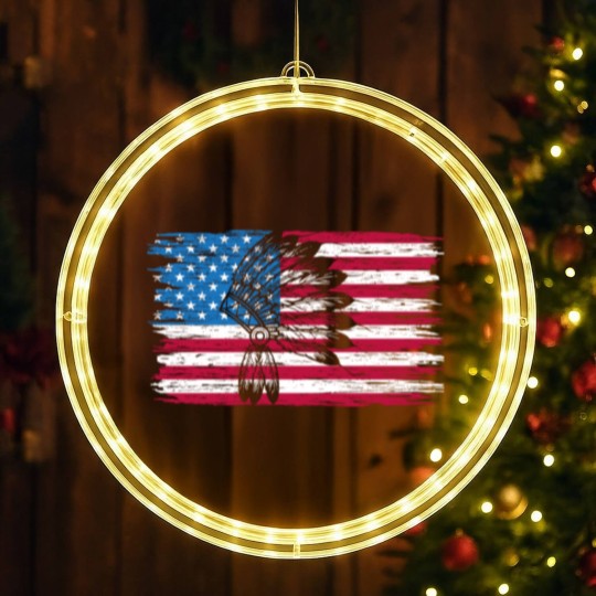 Discover Native American USA Indigenous People 4th Of July LED Christmas Window Lights