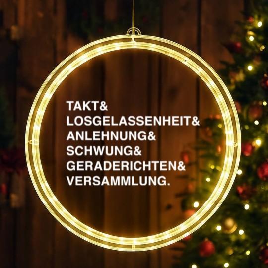 Discover Dressage German Training Scale Equestrian Dressage LED Christmas Window Lights