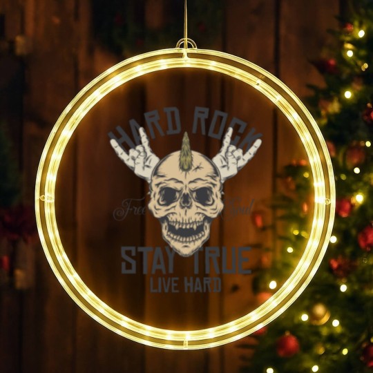 Discover Hard Rock Stay True Live Hard Rockstar Heavy Metal LED Christmas Window Lights