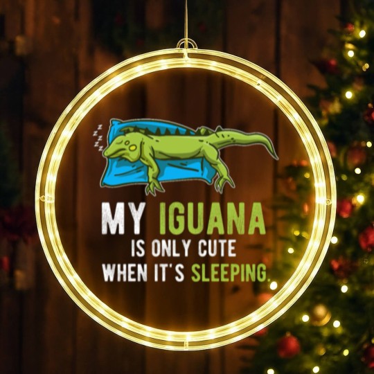 Discover Lazy Pet Reptile Lizard Animal Sleeping Iguana LED Christmas Window Lights