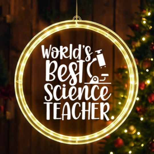 Discover World's Best Science Teacher Teaching Classes LED Christmas Window Lights