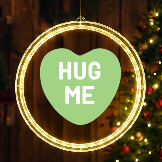 Discover Hug Me Green Candy Heart LED Christmas Window Lights