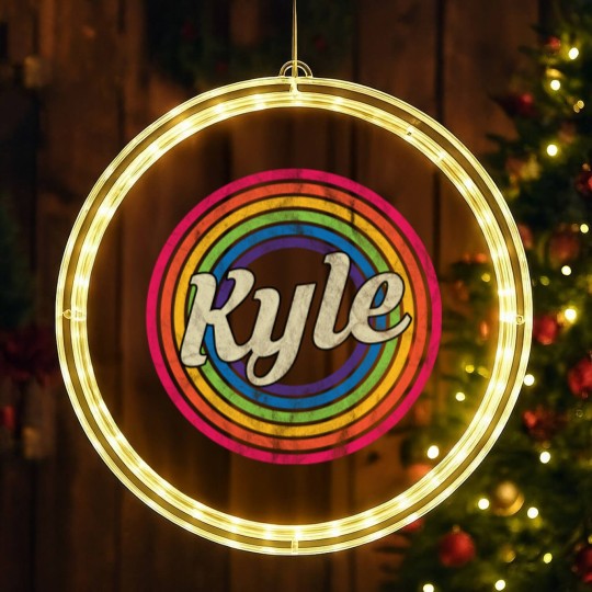 Discover Kyle - Retro Rainbow Faded-Style - Kyle - LED Christmas Window Lights