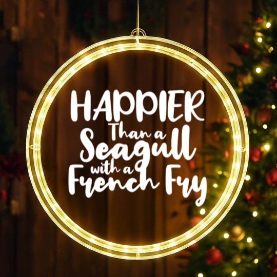 Discover Happier Than a Seagull With a French Fry - French Fries - LED Christmas Window Lights