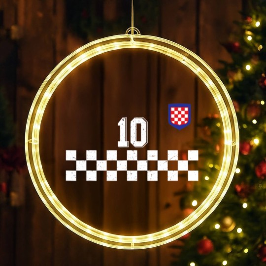 Discover Croatia Football Jersey Retro Red Hrvatska Soccer LED Christmas Window Lights