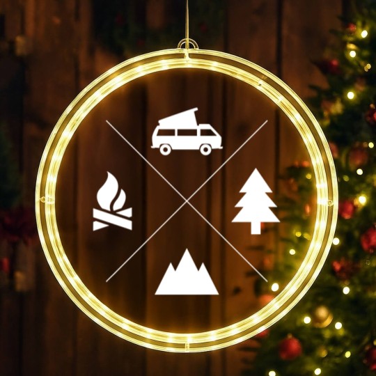 Discover Vanagon Four Elements White Logo LED Christmas Window Lights LED Christmas Window Lights