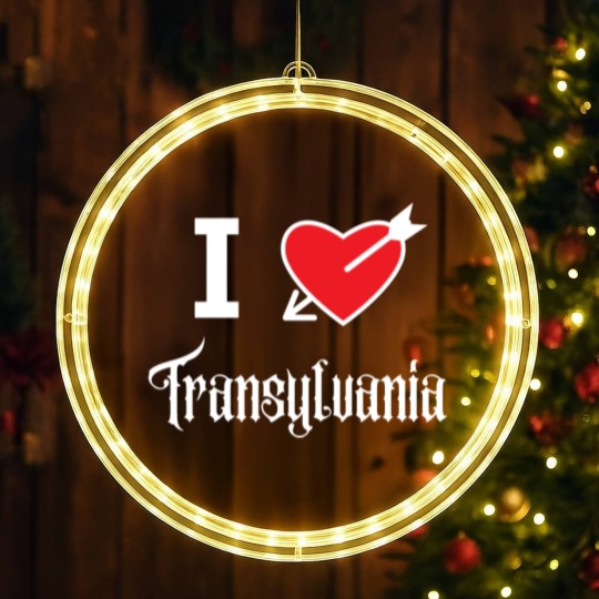 Discover I love Transylvania (white letters version) LED Christmas Window Lights