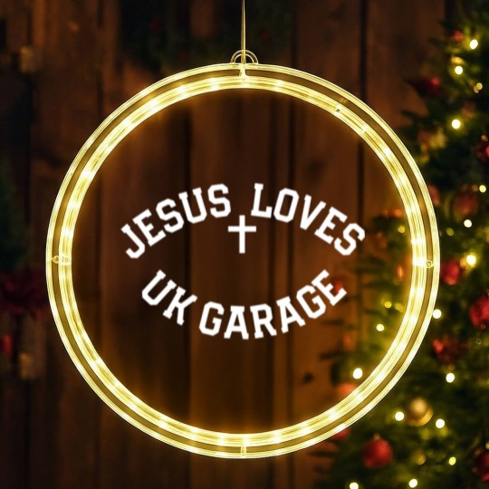 Discover Jesus Loves UK Garage Slogan LED Christmas Window Lights