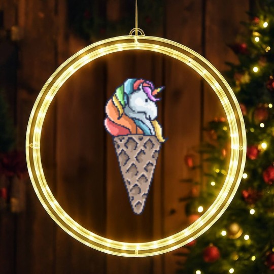 Discover ice cream Unicorn Cone LED Christmas Window Lights