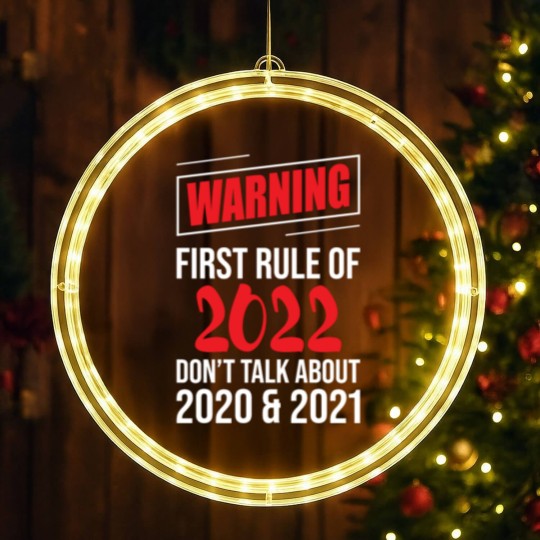Discover Warning First Rule Of 2022 New Year's Eve Happy LED Christmas Window Lights