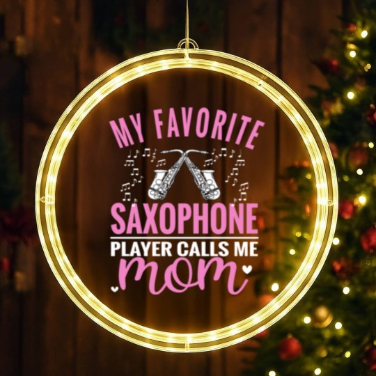 Discover Saxophone Mom Jazz Music Instrument Saxophone LED Christmas Window Lights