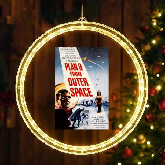 Discover Plan 9 From Outer Space, Retro Space Movie Poster Art LED Christmas Window Lights,  Cult Classic LED Christmas Window Lights,  Sci-Fi Art, Vintage   Graphic LED Christmas Window Lights, Horror Movie Print