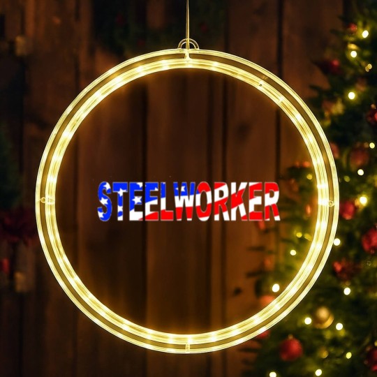 Discover Steelworker America LED Christmas Window Lights