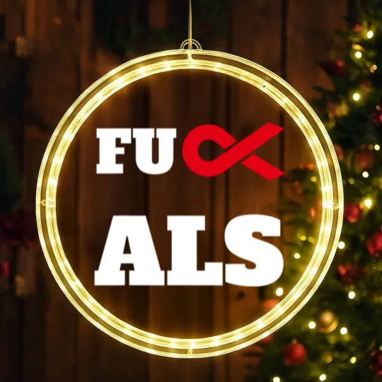 Discover Fuck ALS Awareness Month Red Ribbon LED Christmas Window Lights