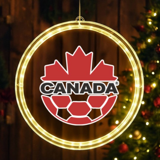 Discover UNISEX | Team Canada Soccer LED Christmas Window Lights | Canada Soccer Jersey | World Cup 2022 Qatar | Les Rouges