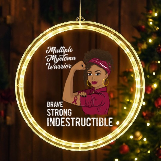 Discover Multiple Myeloma Warrior Indestructible Black Girl Awareness - Multiple Myeloma - LED Christmas Window Lights