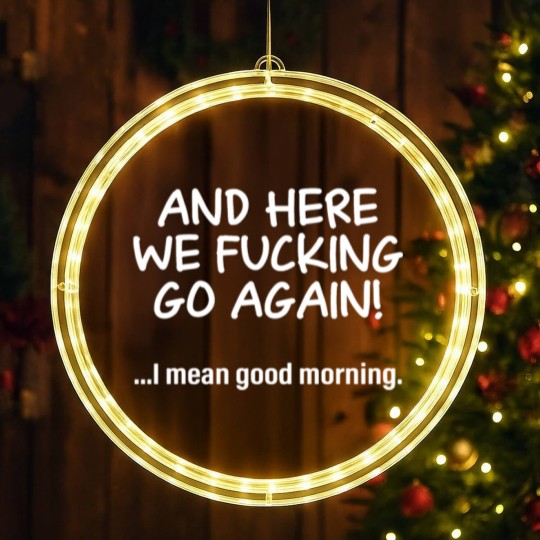 Discover And Here We Fucking Go Again I Mean Good Morning LED Christmas Window Lights