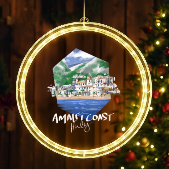 Discover Amalfi Coast Italy Best Place Travel Destination V LED Christmas Window Lights