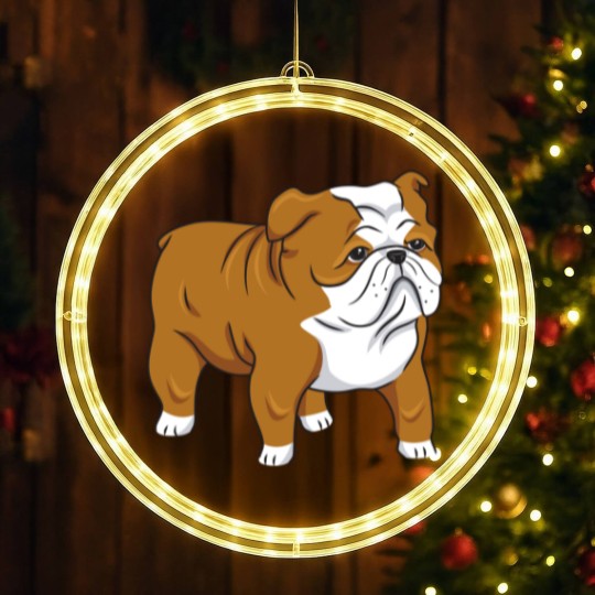 Discover Cute English Bulldog Classic LED Christmas Window Lights