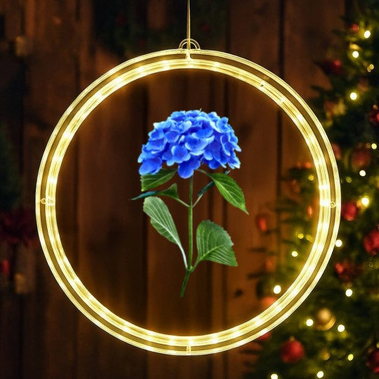 Discover Vivid Blue Hydrangea LED Christmas Window Lights