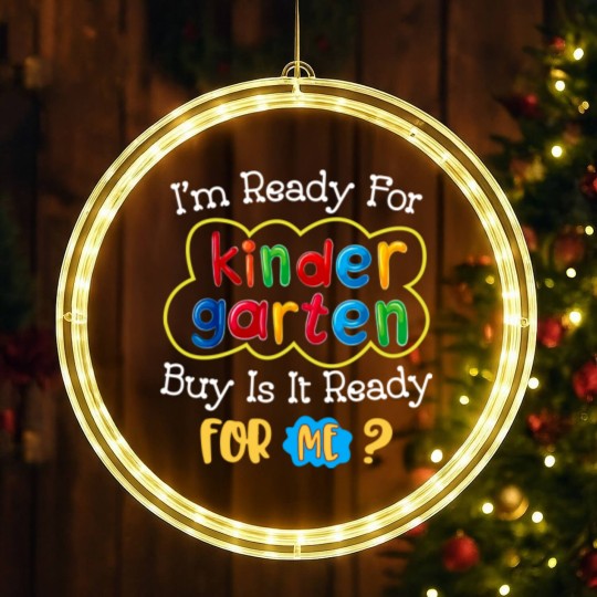 Discover Kids First Day Of Kindergarten Funny Back To School LED Christmas Window Lights